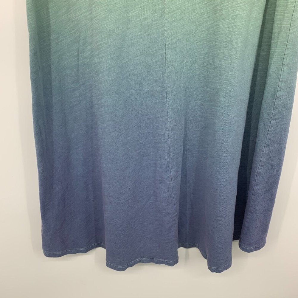 Umgee Dress Green Blue Ombre V Neck Short Sleeve Mini - Picture 9 of 9